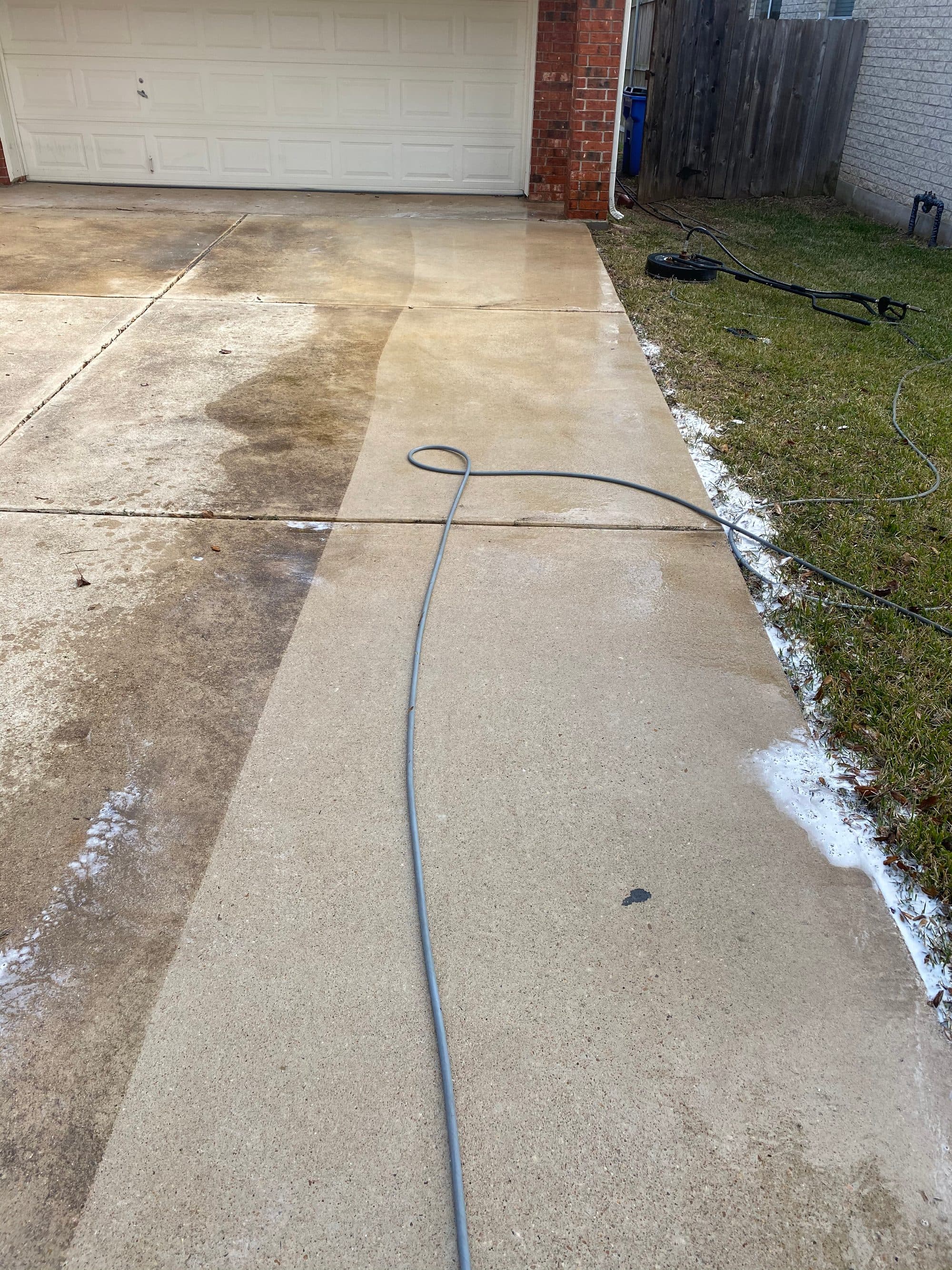 Concrete & Driveway Cleaning — before and after