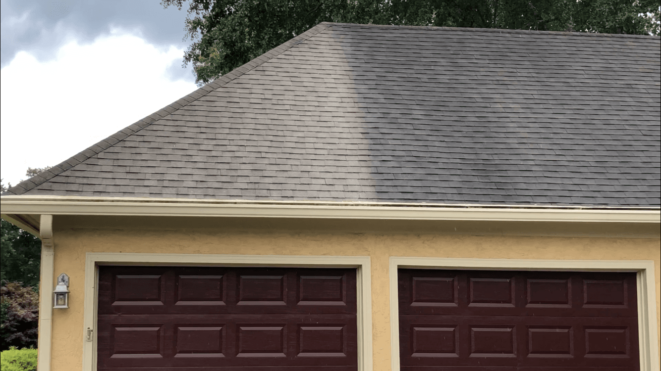 Gutter Cleaning — before and after